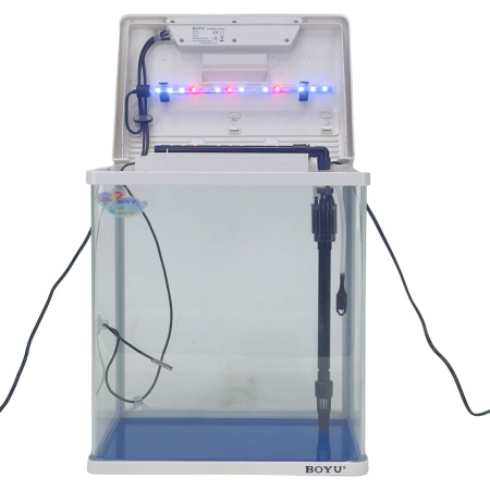 Аквариум Boyu HG-300 панорамный 22 л, LED освещение, дисплей, фильтры, белый